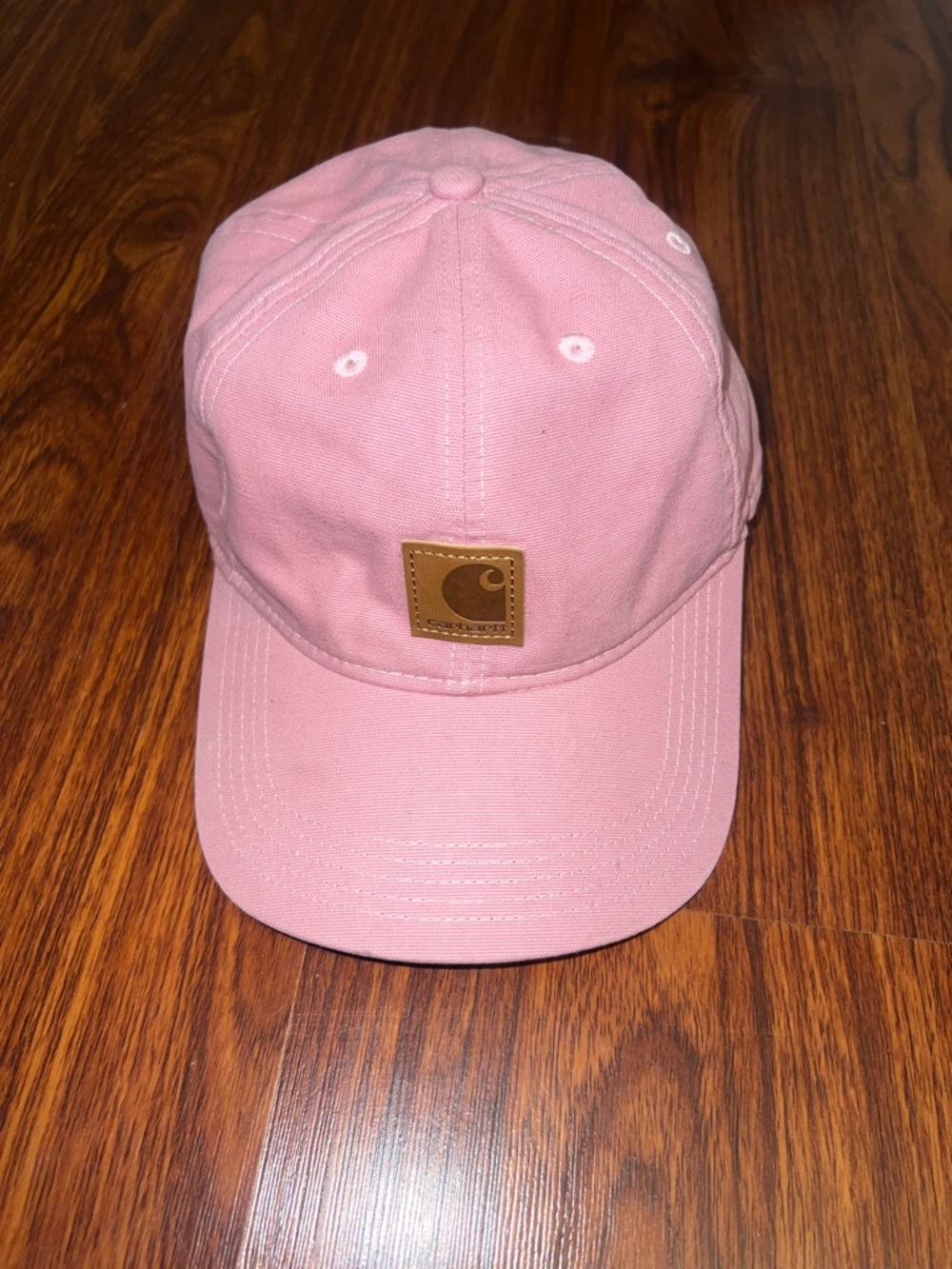 Carhartt Pink Canvas Baseball Cap with Leather Patch